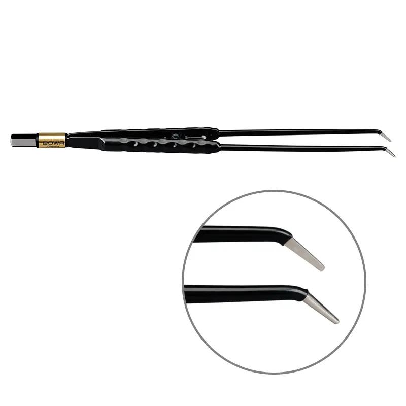 Біполярний пінцет, антипригарний, округла рукоятка, вигнутий, 225 мм, 1 мм. BOWA-electronic GmbH & Co. KG